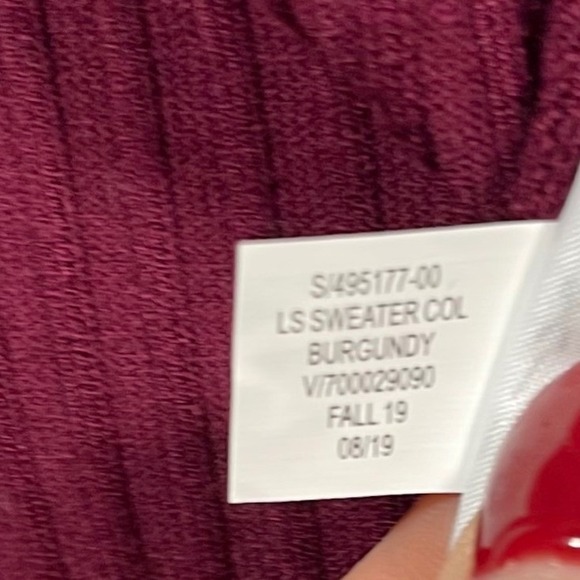 NWT Banana Republic Petite XS Ribbed Knit Midi Dress Burgundy Long Sleeve‎ - Picture 12 of 12